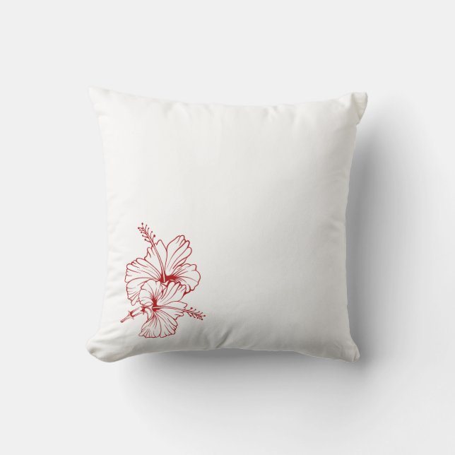 Coussin carré Hibiscus Square | Coussin de jet flo (Recto)