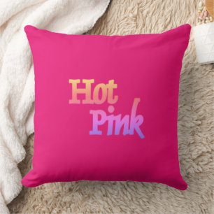 Coussin carré Hot Pink avec nom