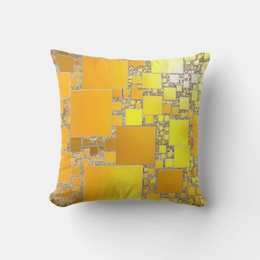 Coussin carré jaune et orange (Recto)
