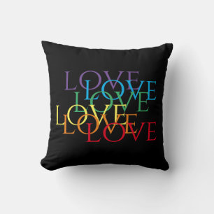 Coussin carré jeté RAINBOW LOVE II