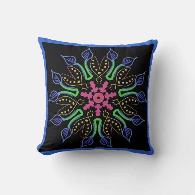Coussin carré Jimette Design Mandala (Recto)