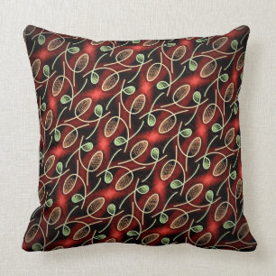 Coussin carré Jimette Design rouge vert et noir Kussen