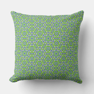 Coussin carré Jimette Design turquoise et vert