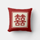 Coussin Carré Logo double bonheur Mariage chinois (Recto)