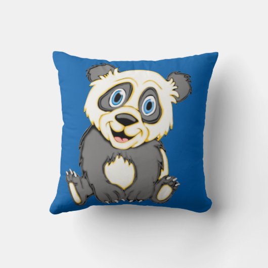 Coussin Carré Panda souriant (Verso)