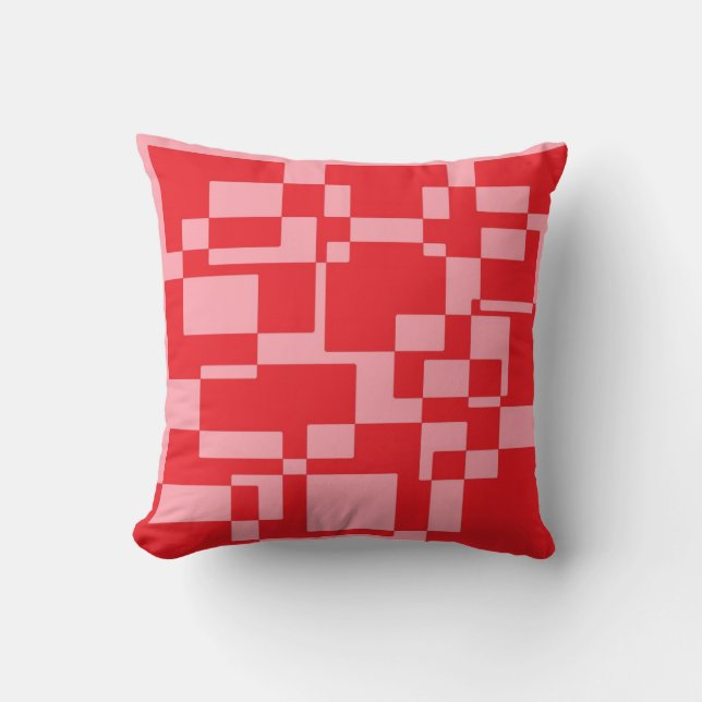 Coussin carré rose rouge (Recto)