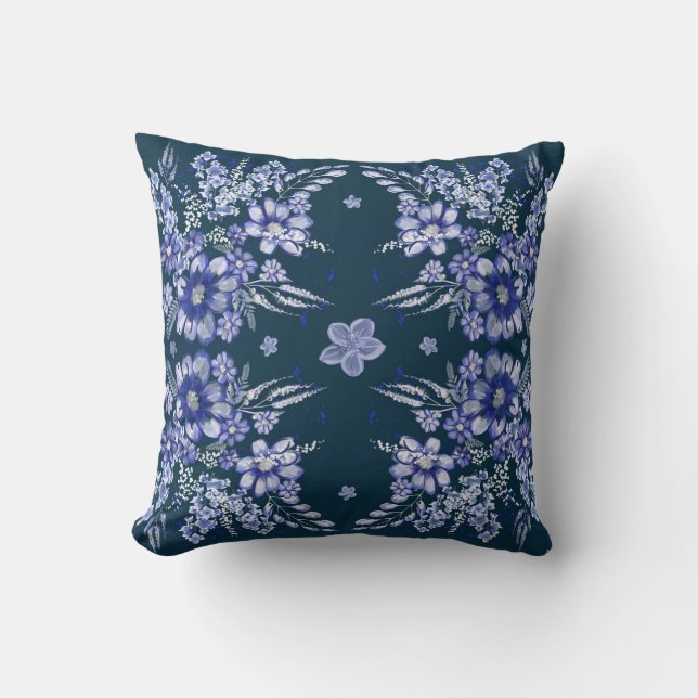 Coussin Carré vintage bleu (Recto)