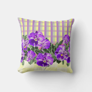 Coussin Carré vintage Pansy