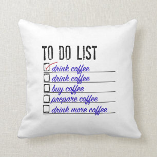 Coussin Carreau 16" de polyester d'À-faire-liste de café
