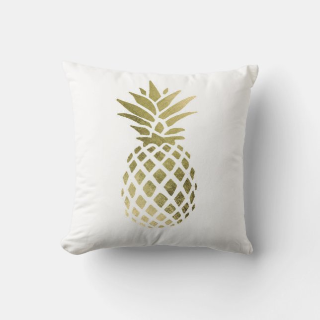Coussin Carreau 16" de polyester d'ananas x 16" (Recto)