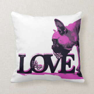 Coussin Carreau 16" de polyester de bouledogue français x