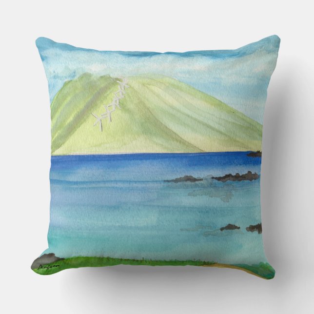 Coussin Carreau 20x20 Kihei réversible Maui /Turtle (Recto)