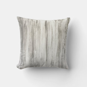 Coussin Carreau abstrait de rayure de gris et de blanc