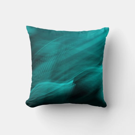 Coussin Carreau abstrait turquoise (Recto)