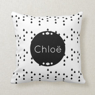 Coussin carreau avec le motif moderne de gouttes de pluie