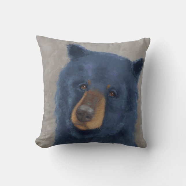Coussin Carreau avec l'ours lunatique (Recto)
