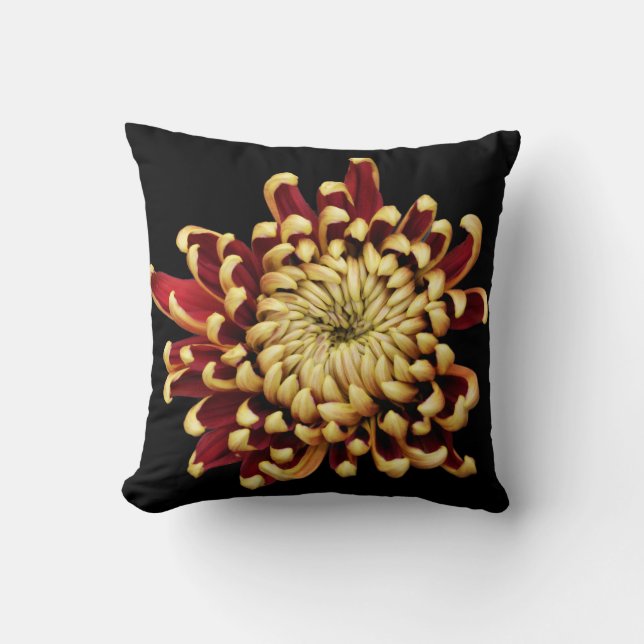 Coussin Carreau bicolore de chrysanthème (Recto)