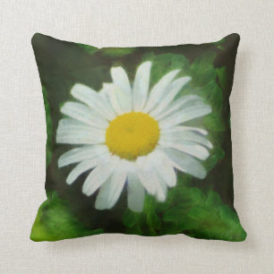 Coussin Carreau blanc de marguerite d'été