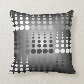 Coussin Carreau blanc et gris noir de motif de cercle