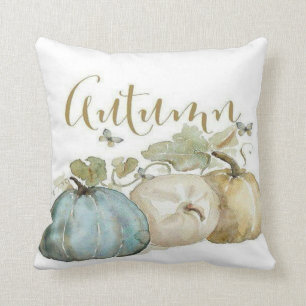 Coussin Carreau bleu de citrouille d'automne