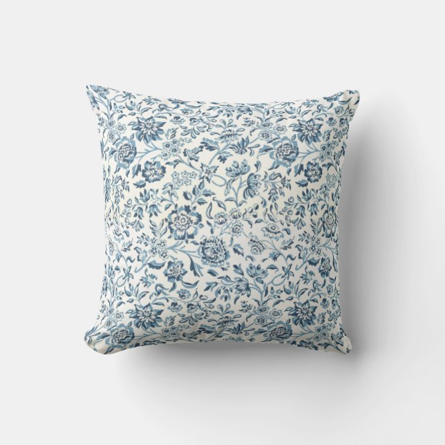 Coussin Carreau bleu de fleur (Recto)