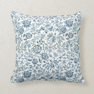 Coussin Carreau bleu de fleur