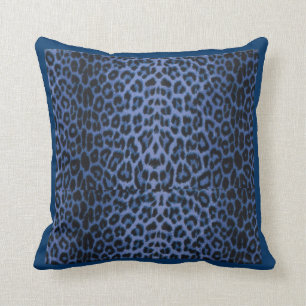 Coussin Carreau bleu de léopard