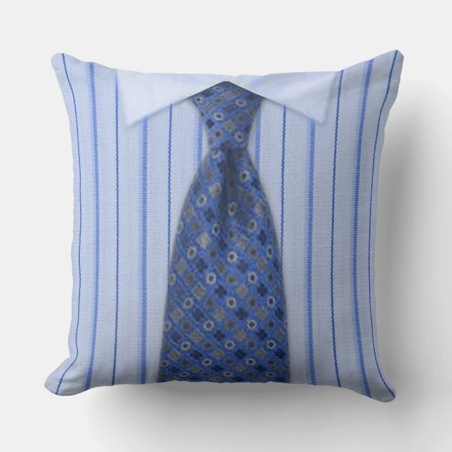 Coussin Carreau bleu de nouveauté de la chemise et de la (Recto)