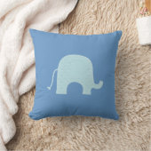 Coussin Carreau bleu de réversible d'éléphant (Couverture)