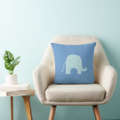 Coussin Carreau bleu de réversible d'éléphant (Chaise)