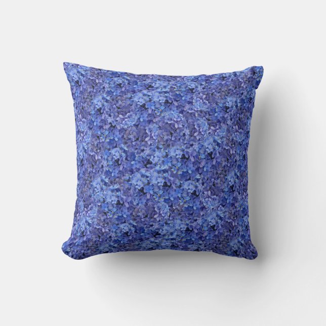 Coussin Carreau bleu d'hortensia (Recto)