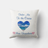 Coussin Carreau bleu du coeur | de l'océan | (Verso)