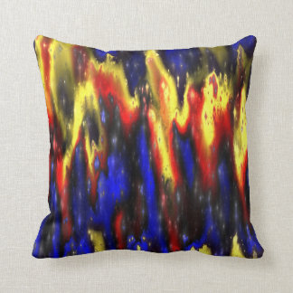 Coussin carreau bleu et jaune rouge