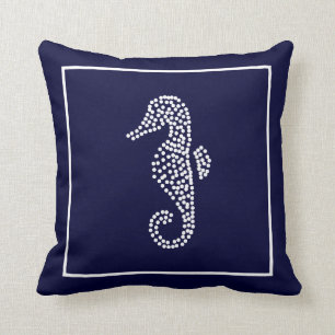 Coussin Carreau bleu nautique de décor de maison