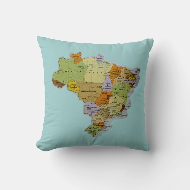 Coussin Carreau brésilien de carte (Recto)