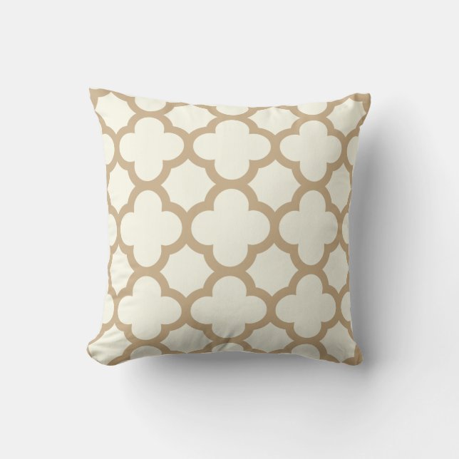 Coussin Carreau Brown de Quatrefoil de sable (Recto)