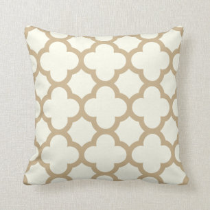 Coussin Carreau Brown de Quatrefoil de sable