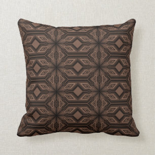 Coussin Carreau brun chocolat 16x16 de coton de mosaïque