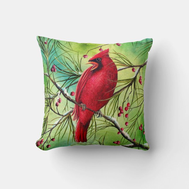 Coussin Carreau cardinal de peinture (Recto)