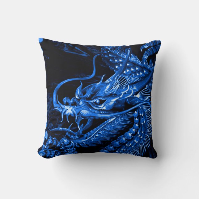 Coussin Carreau chinois d'art de dragon d'eau (Recto)