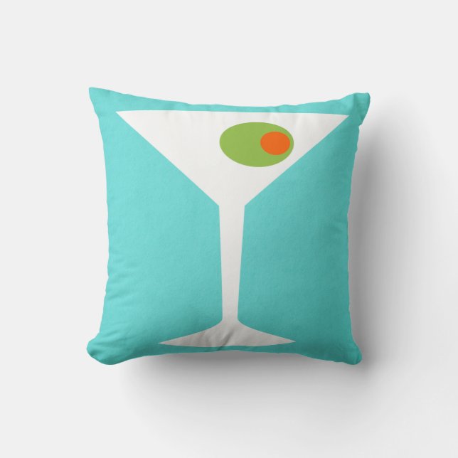 Coussin Carreau classique de Martini de film (turquoise) (Recto)