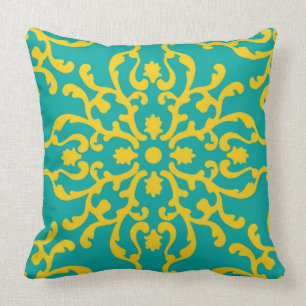 Coussin carreau coloré de motif