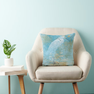 Coussin Carreau côtier de l'oiseau de héron de Milou d