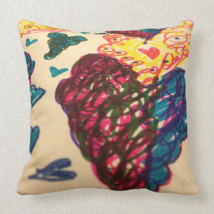 Coussin Carreau, couleurs lumineuses, amusement,
