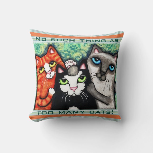 Coussin Carreau d'art du chat de l'amoureux des chats (Recto)