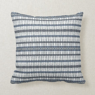 Coussin Carreau de bandes bleues