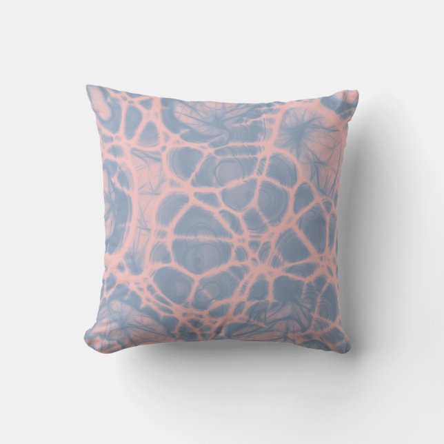 Coussin Carreau de bleu de sérénité de quartz rose (Recto)