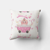 Coussin Carreau de boguet de bébé de la petite fille du (Verso)