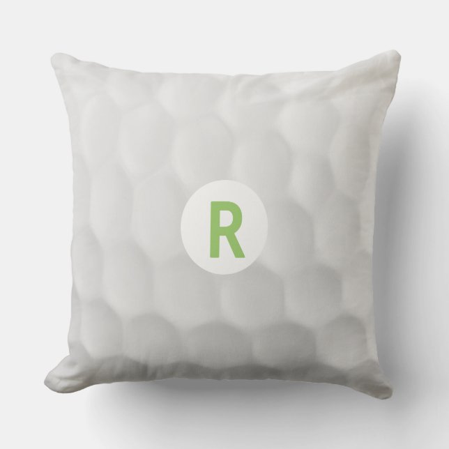 Coussin Carreau de boule de golf du monogramme R (Recto)