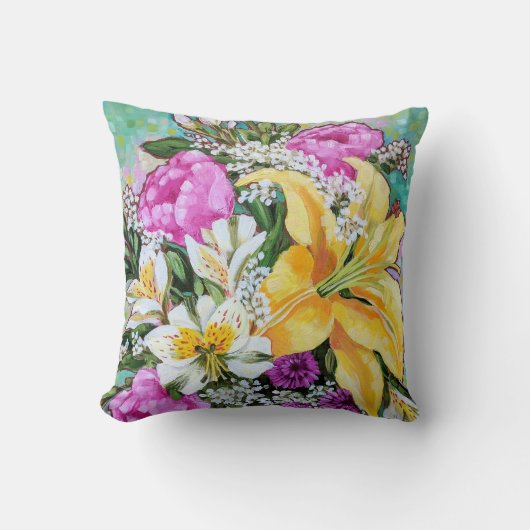 Coussin Carreau "de bouquet doux et impertinent de (Recto)